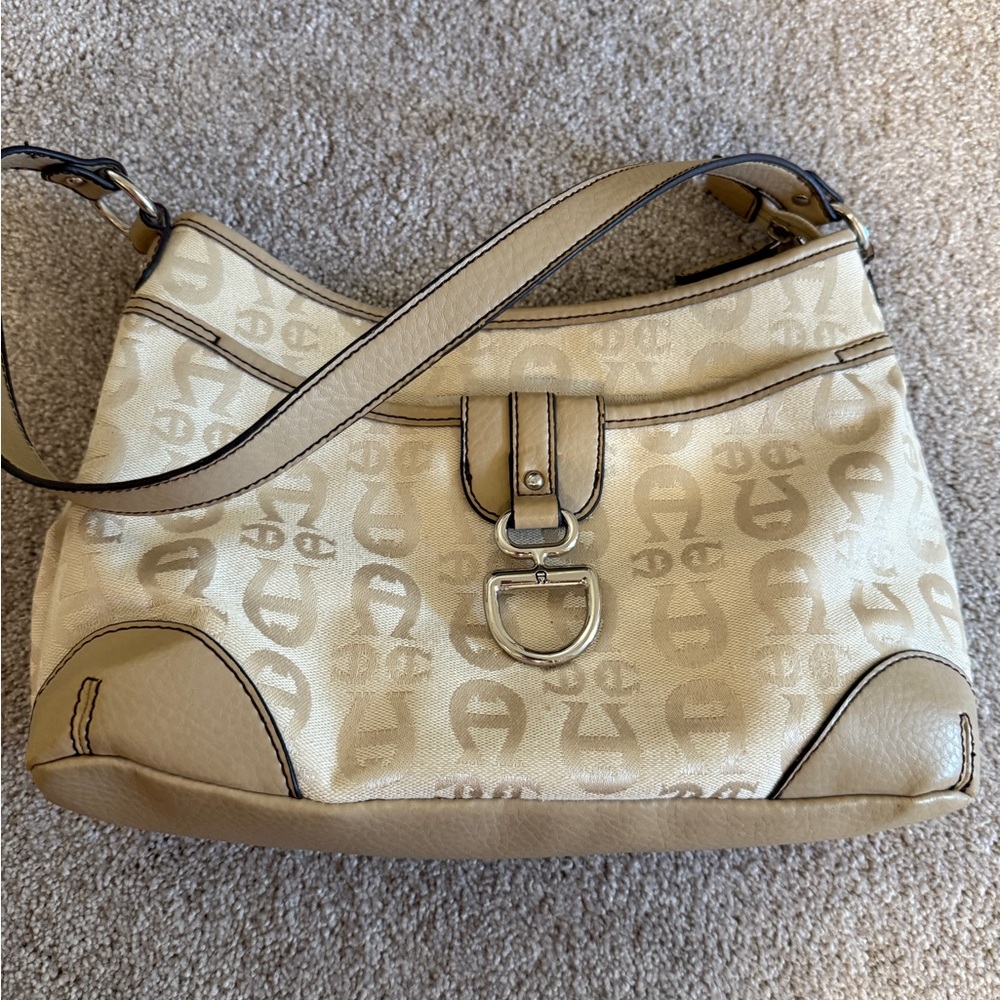 Beige Etienne Aigner Shoulder Bag